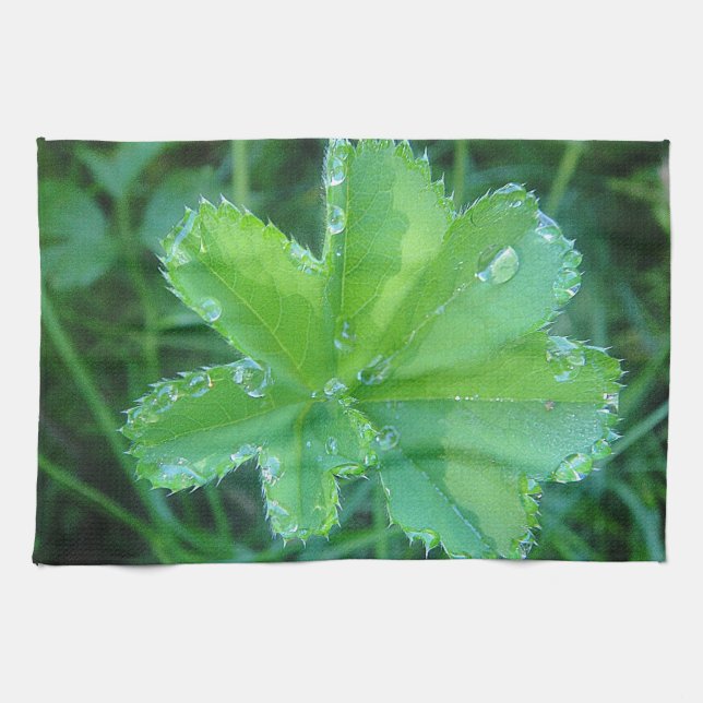 Geschirrtuch Wassertropfen auf Blatt (Horizontal)