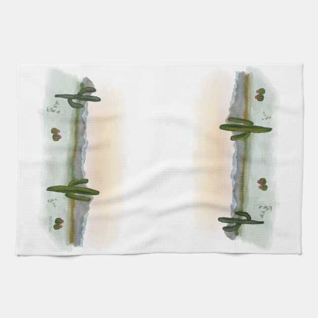 Geschirrtuch |Wüstenuntergang | Aquarell (Horizontal)