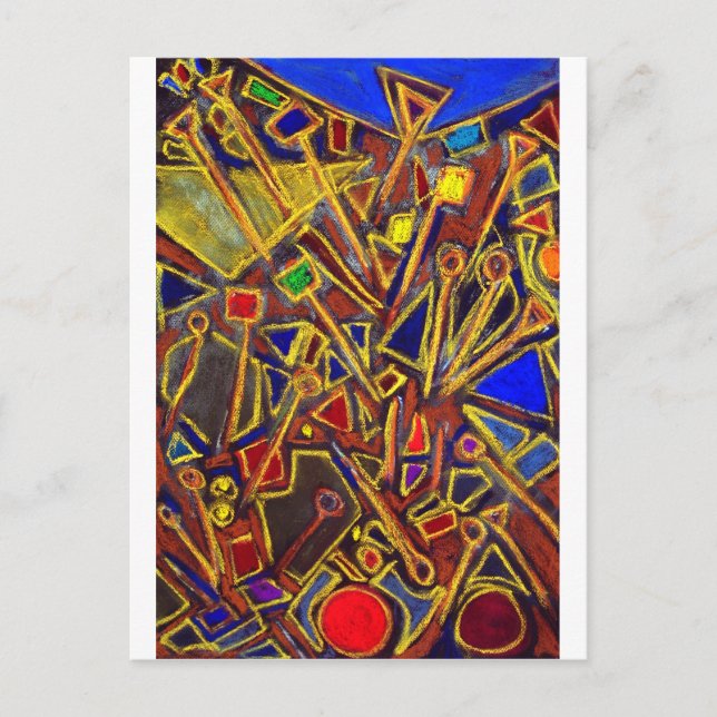 Geschlagene Geschichten (abstrakter Expressionismu Postkarte (Vorderseite)