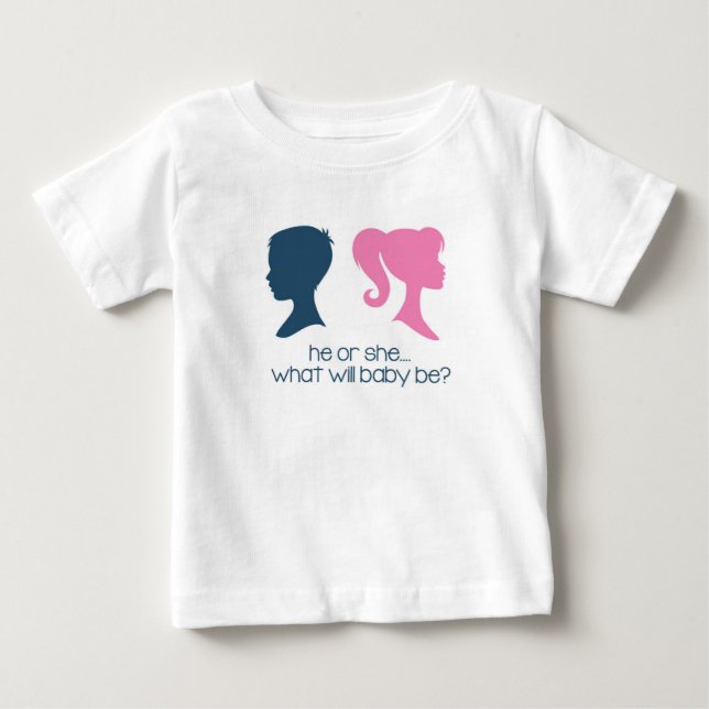 Geschlecht decken Baby-Dusche "er oder sie" T - Baby T-shirt (Vorderseite)