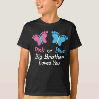 Geschlecht decken die Bruder-rosa oder blauen T-Shirt