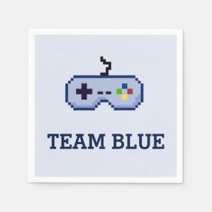 Geschlecht des Gamer-8bit decken Team-Blau auf Serviette