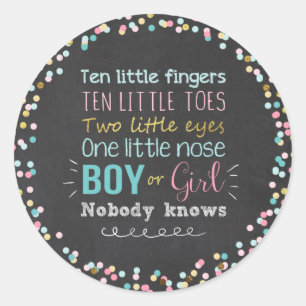 Geschlecht enthüllt Aufkleber Umschlag Aufkleber J