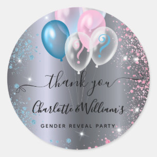 Geschlecht enthüllt Party Junge Mädchen blau pink  Runder Aufkleber