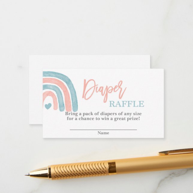 Geschlecht enthüllt Regenbogen Windeln Begleitkarte (Vorderseite/Rückseite Beispiel)