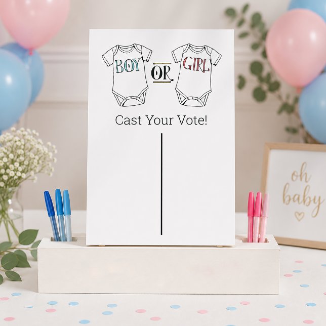 Geschlecht Enthüllung Abstimmungsposter Poster (Gender Reveal Voting Poster)