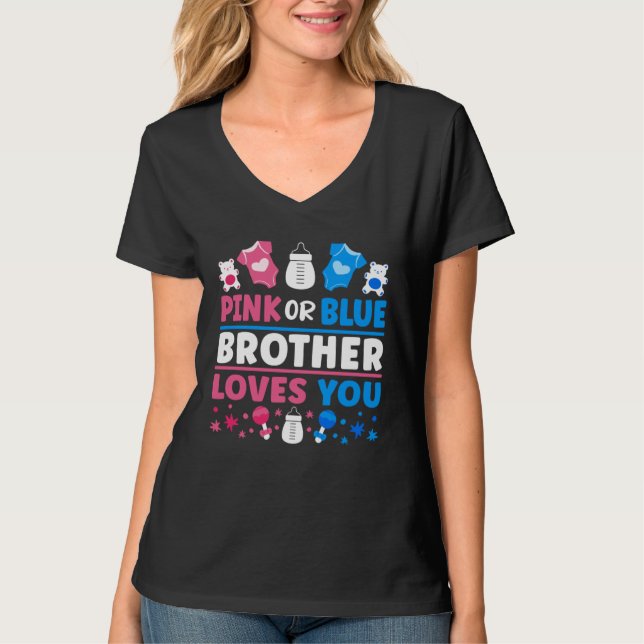 Geschlecht Enthüllung Baby Dusche Rosa Oder Blau B T-Shirt (Vorderseite)