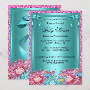 Geschlecht Enthüllung Baby Shower Türkis Rosa Kris Einladung
