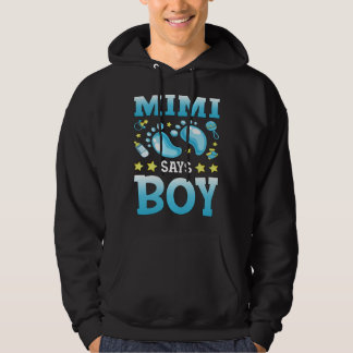 Geschlecht Enthüllung Mimi sagt Junge Baby passend Hoodie