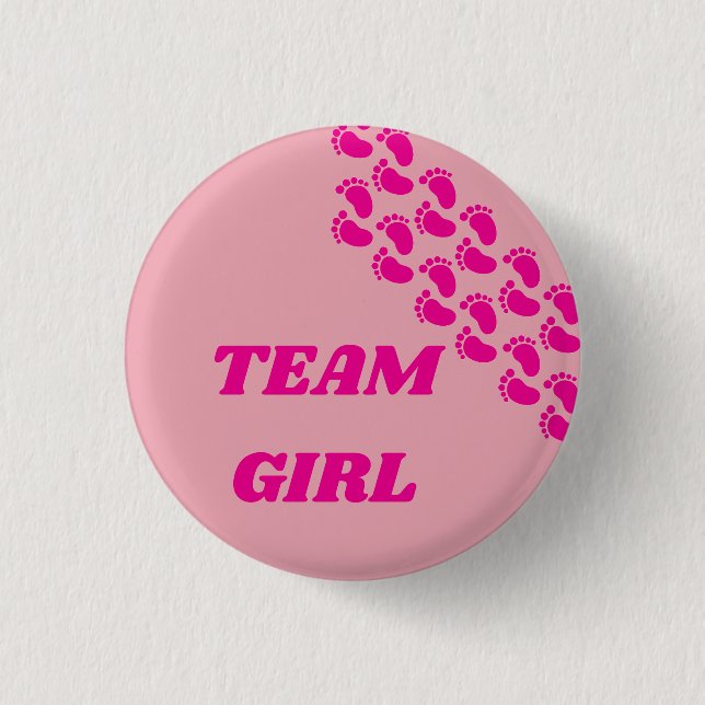 Geschlecht-Enthüllungsteam-Junge-Mädchen-Fußabdruc Button (Vorderseite)