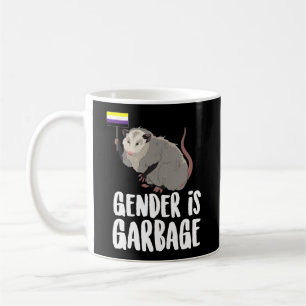 Geschlecht ist Müll Genderfluid non-binäre Possum Kaffeetasse