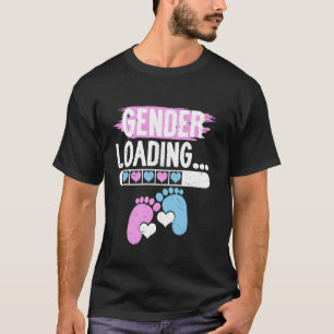 Geschlecht Lädt Babyfüße Rosa Blau Herzen Enthüllu T-Shirt