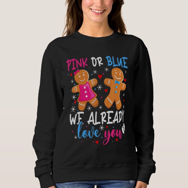 Geschlecht Niedliches Lebkuchen rosa oder blaue Li Sweatshirt (Vorderseite)