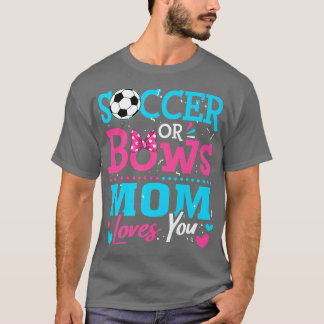 Geschlecht offenbaren Fußball oder Bows Mama Liebe T-Shirt