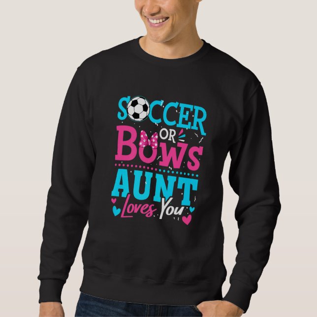 Geschlecht offenbaren Fußball oder Bows Tante Lieb Sweatshirt (Vorderseite)