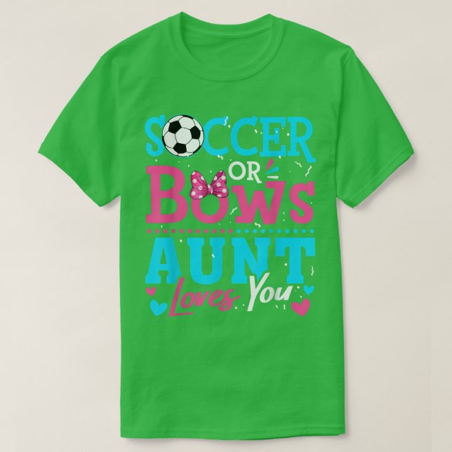 Geschlecht offenbaren Fußball oder Bows Tante Lieb T-Shirt (Design vorne)