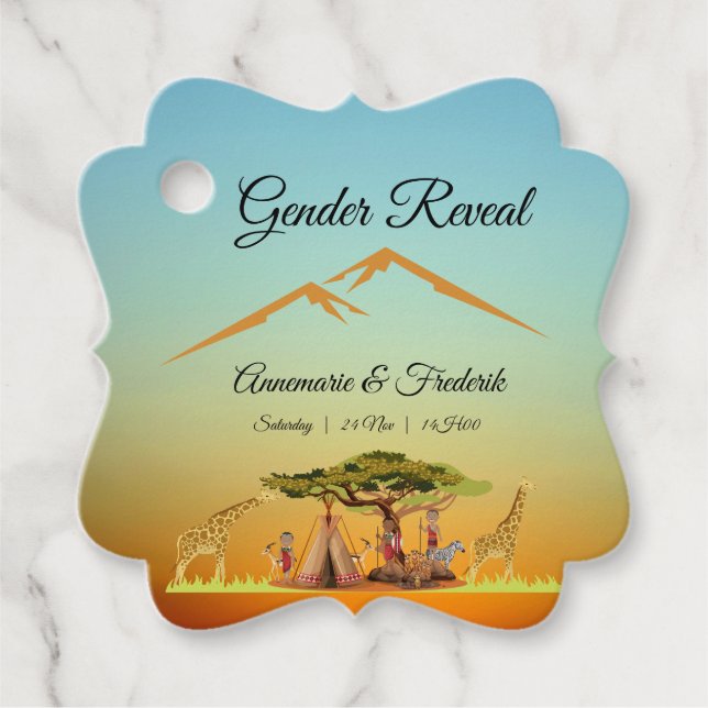 Geschlecht offenbart afrikanischen Sonnenuntergang Geschenkanhänger (Vorderseite)