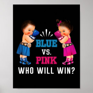 Geschlecht offenbart Blue Vs Pink Ethnic Boxing Ba Poster