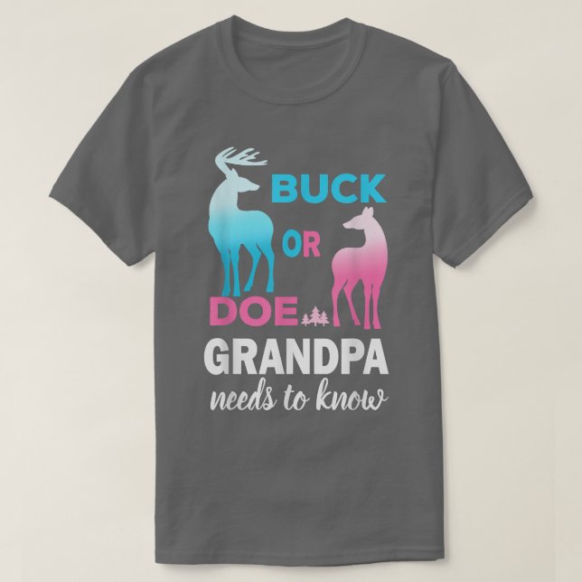 Geschlecht offenbart Buck oder Doe Grandpa T-Shirt (Design vorne)