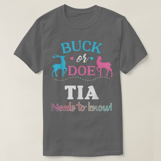 Geschlecht offenbart Buck oder Doe Tia Matching Ba T-Shirt (Design vorne)