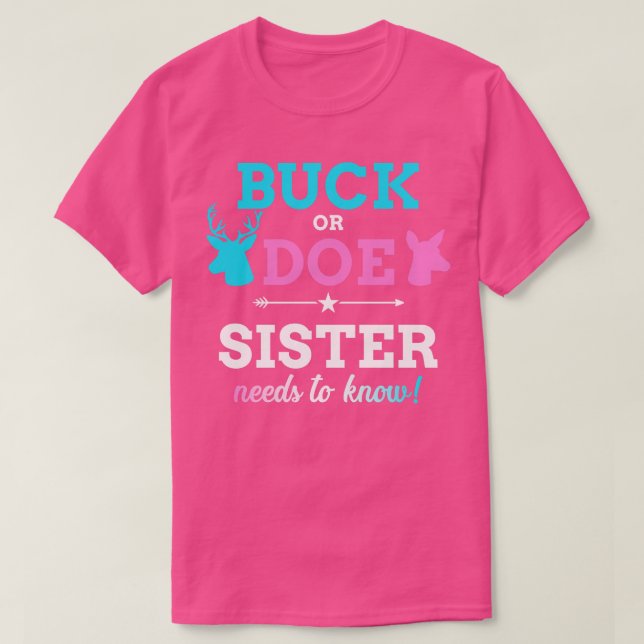 Geschlecht offenbart buck oder Schwester passend B T-Shirt (Design vorne)