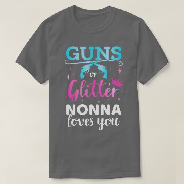 Geschlecht offenbart eine Glitzer-Nonna mit Babypa T-Shirt (Design vorne)