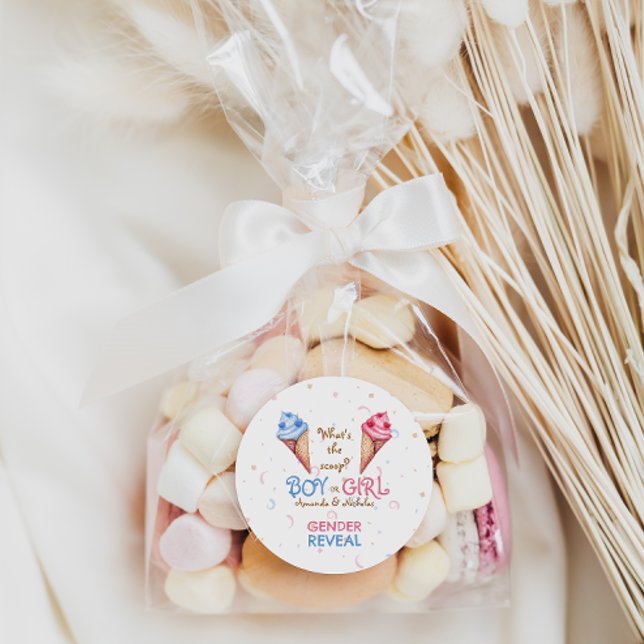 Geschlecht offenbart Eiscreme Scoop Runder Aufkleber (Von Creator hochgeladen)