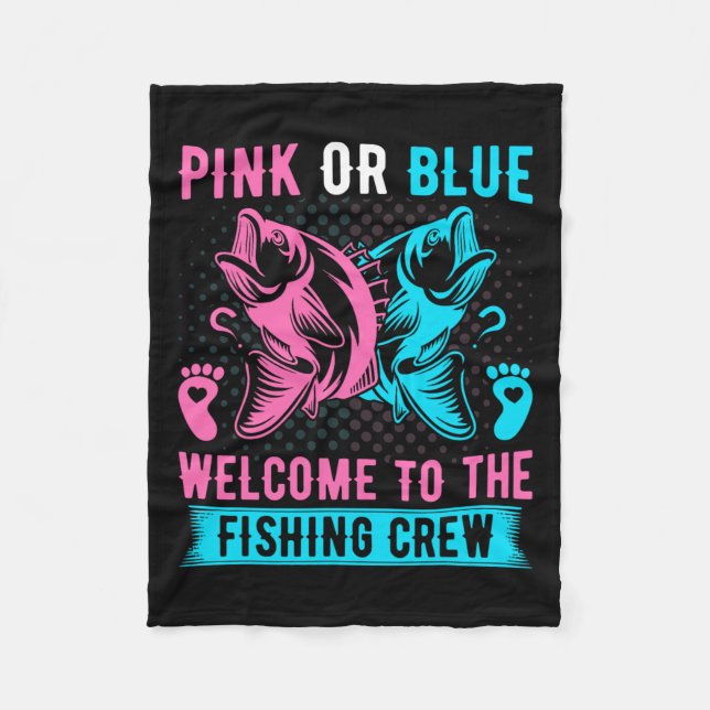 Geschlecht offenbart Fischen rosa oder blau willko Fleecedecke (Vorderseite)