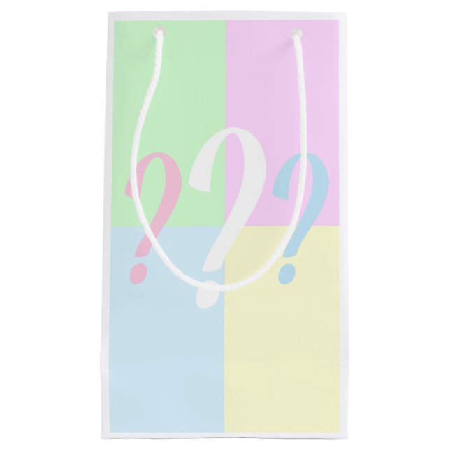 Geschlecht offenbart Fragezeichen Kleine Geschenktüte (Vorderseite)