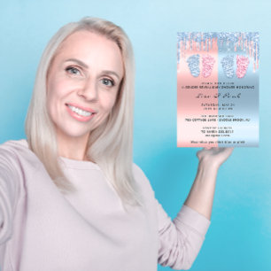 Geschlecht offenbart Fütterung Pastellfarben Pink Einladung