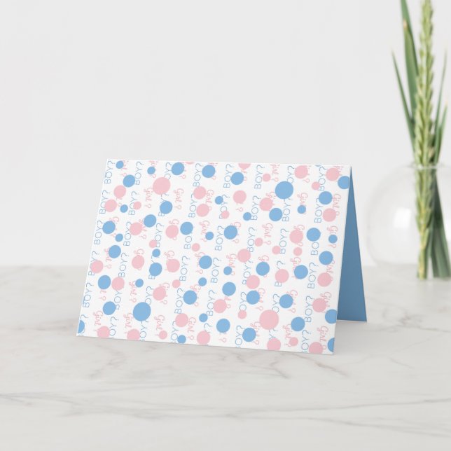 Geschlecht offenbart Karte für Junge (Vorderseite)