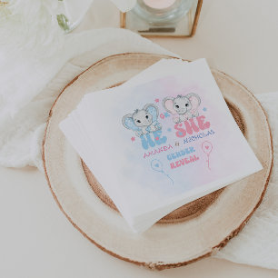 Geschlecht offenbart moderne rosa blau serviette