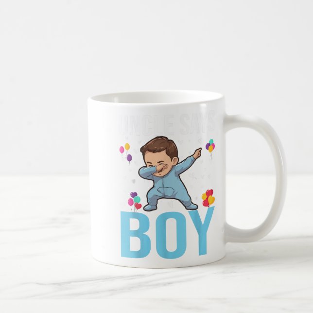 Geschlecht offenbart Onkel sagt Boy Matching Famil Kaffeetasse (Rechts)