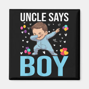 Geschlecht offenbart Onkel sagt Boy Matching Famil Magnet