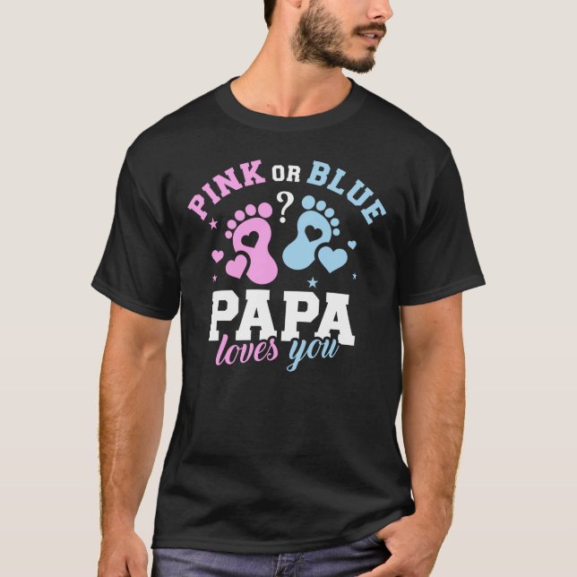 Geschlecht offenbart Papa Papa Papa T-Shirt (Vorderseite)