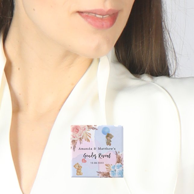 Geschlecht offenbart Party Pampas Teddy Bär pink b Button (Von Creator hochgeladen)