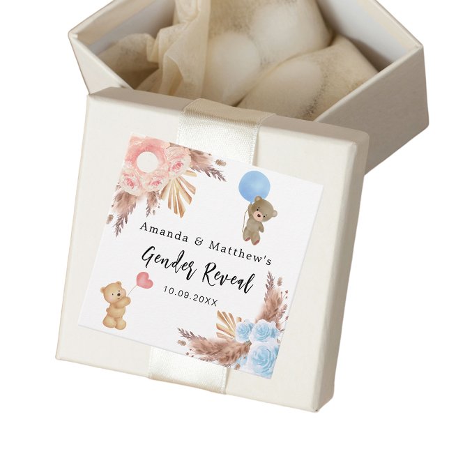 Geschlecht offenbart Party Pampas Teddy Bären Mädc Geschenkanhänger (Von Creator hochgeladen)