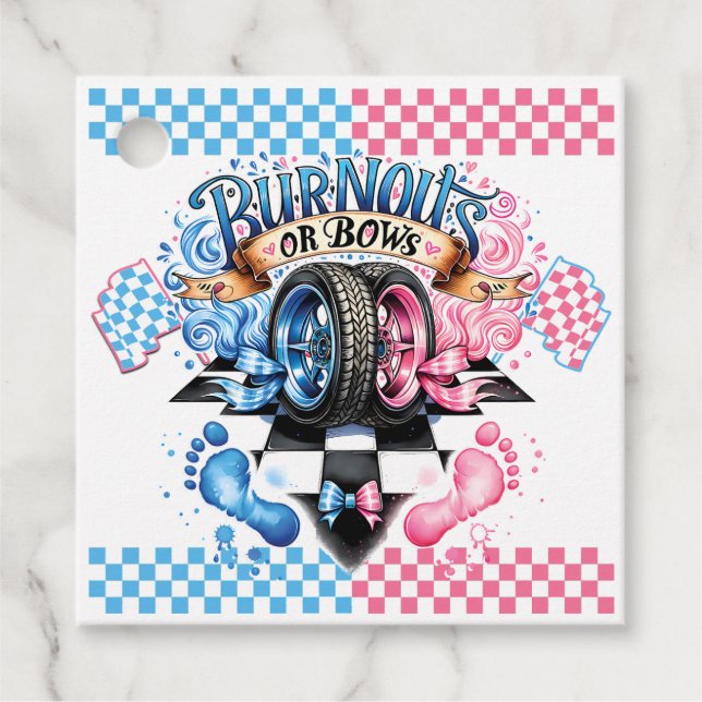 Geschlecht offenbart Party Rosa Blau Geschenkanhänger (Vorderseite)