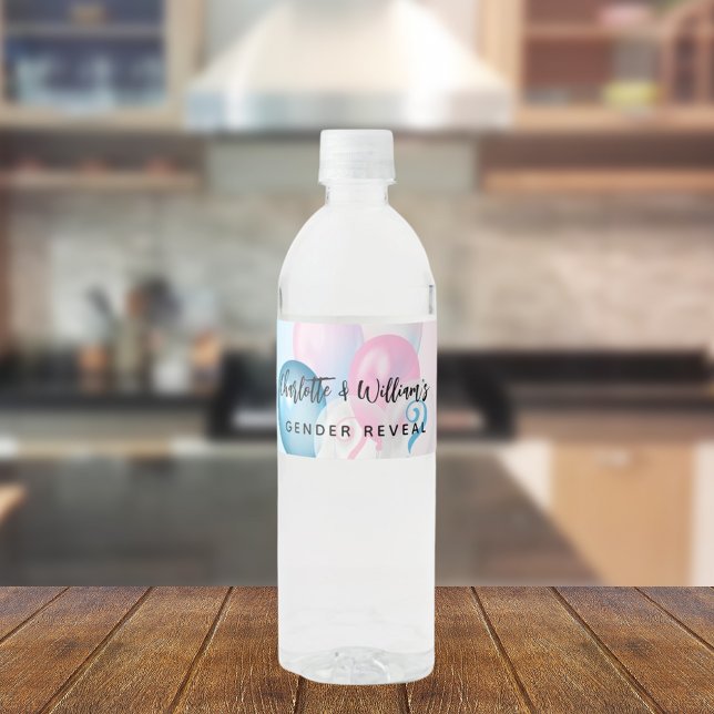 Geschlecht offenbart Party Rosa blauen Jungen Mädc Wasserflaschenetikett (Von Creator hochgeladen)
