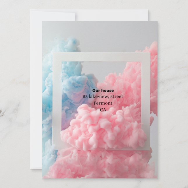 Geschlecht offenbart rosa blauen Rauch (Rückseite)