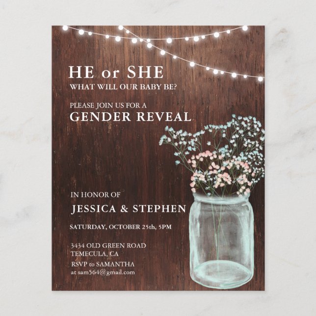 Geschlecht offenbart rosa blaues Gipskraut Holz (Vorderseite)