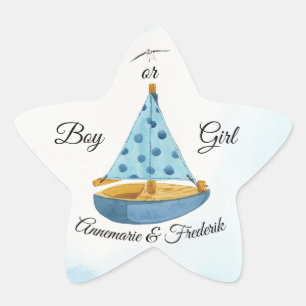 Geschlecht offenbart Sailboat Stern-Aufkleber