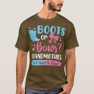 Geschlecht offenbart Stiefel oder Bögen Großmutter T-Shirt