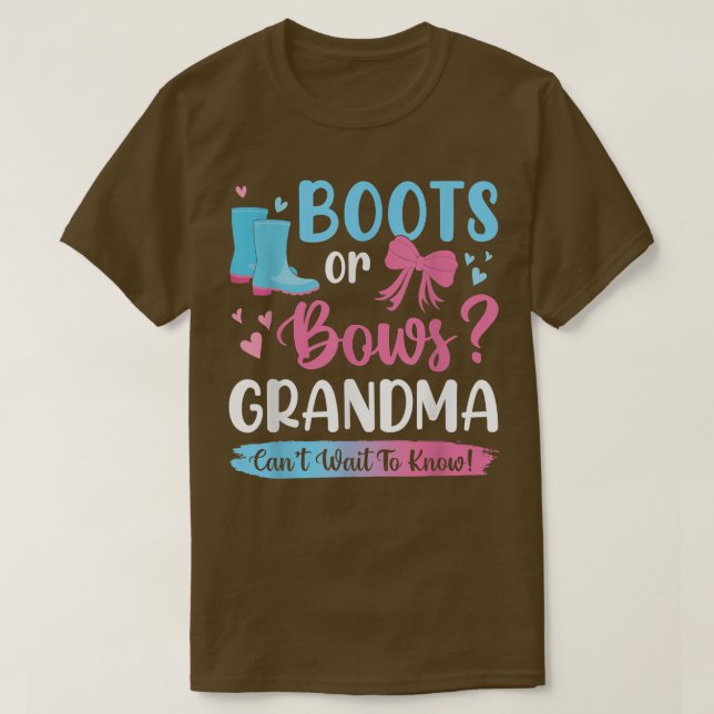 Geschlecht offenbart Stiefel oder Bögen Oma-Matchi T-Shirt (Design vorne)