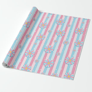 Geschlecht offenbart Streifen Blue Pink Pastel Bab Geschenkpapier