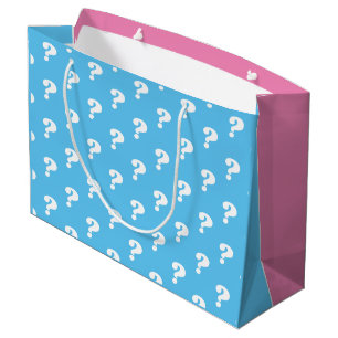 Geschlecht: Party Fragezeichen pink und blau Große Geschenktüte