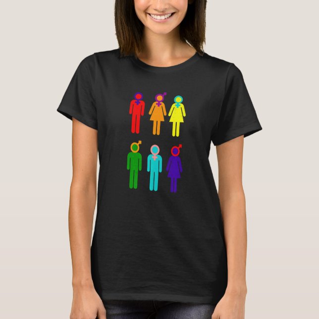 Geschlecht Pride Lgbtq Rainbow Transgender Bisexua T-Shirt (Vorderseite)