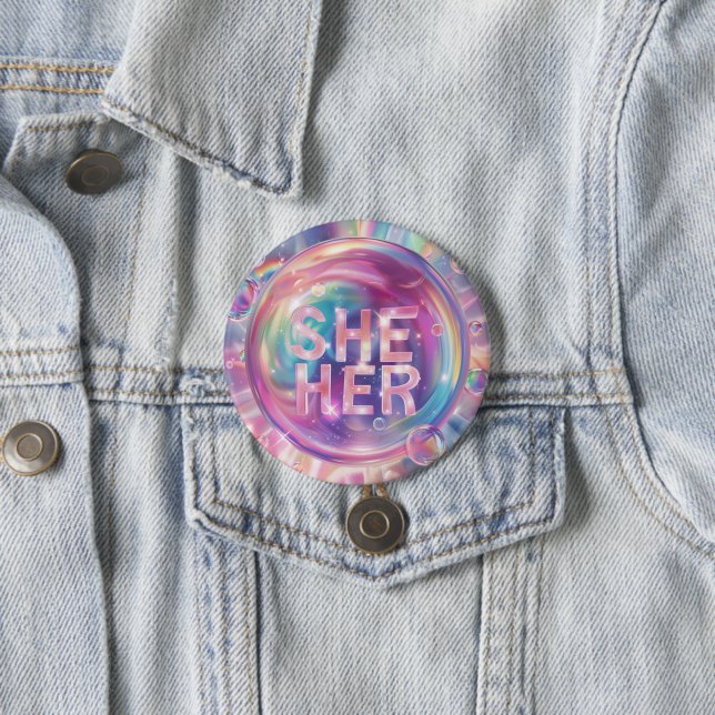 Geschlecht Pronouns Sie/ihre digitale Kunst Button (Beispiel)
