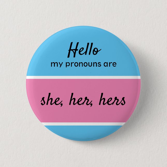 Geschlecht Pronouns - Sie, sie, ihre Pronouns (Fra Button (Vorderseite)