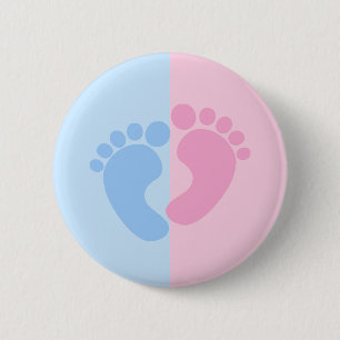 Geschlecht: Rosa und blaue Babywaschdusche Button